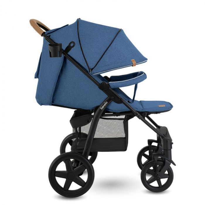 Carucior sport, Lionelo, Annet Plus, De la nastere, Cu accesorii si capotina XXL reglabila, 0 - 22 Kg, Conform cu standardele europene de securitate EN1888-1 si EN1888-2, Albastru Denim [26]