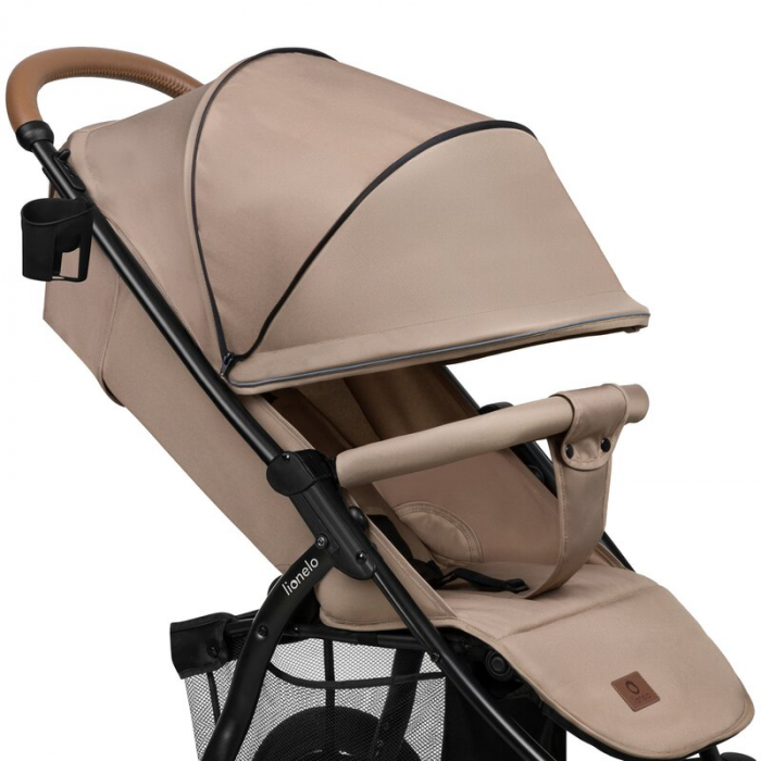 Carucior sport, Lionelo, Annet Plus, De la nastere, Cu accesorii si capotina XXL reglabila, 0 - 22 Kg, Conform cu standardele europene de securitate EN1888-1 si EN1888-2, Bej [17]