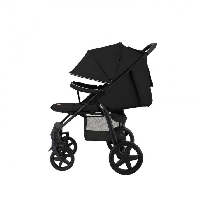 Carucior sport, Lionelo, Annet Plus, De la nastere, Cu accesorii si capotina XXL reglabila, 0 - 22 Kg, Conform cu standardele europene de securitate EN1888-1 si EN1888-2, Negru [11]