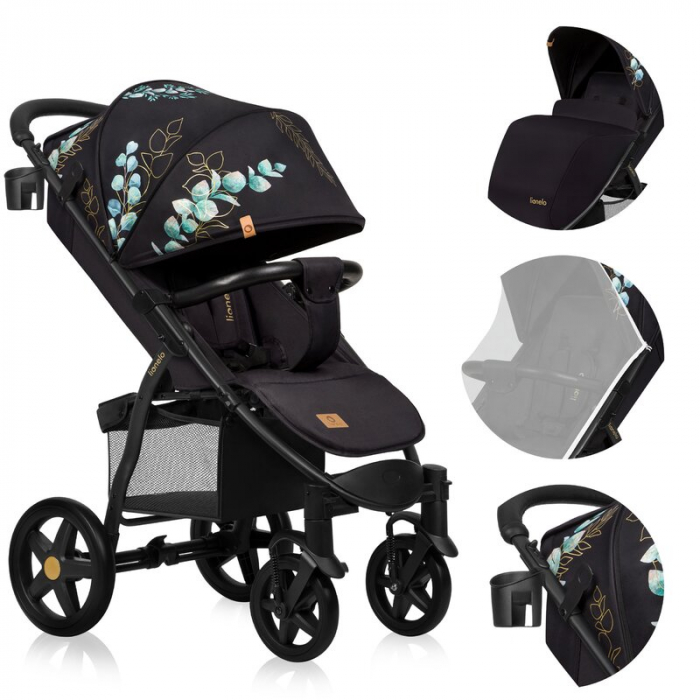 Carucior sport, Lionelo, Annet Plus Golden Moments, Editie limitata, De la nastere, Cu accesorii si capotina XXL reglabila, 0 - 22 Kg, Conform cu standardele europene de securitate EN1888-1 si EN1888- [32]