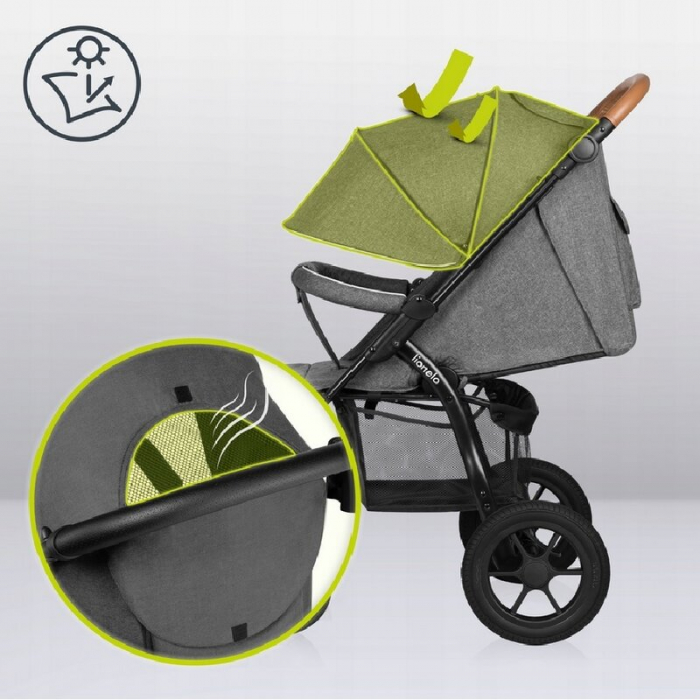 Carucior sport, Lionelo, Annet Tour, De la nastere, Cu capotina impermeabila, Cu filtru UPF 50+, Cu maner reglabil, Plasa de tantari, Suport biberon, Saculet pentru picioare, Pana la 22 kg, Cu certifi [29]