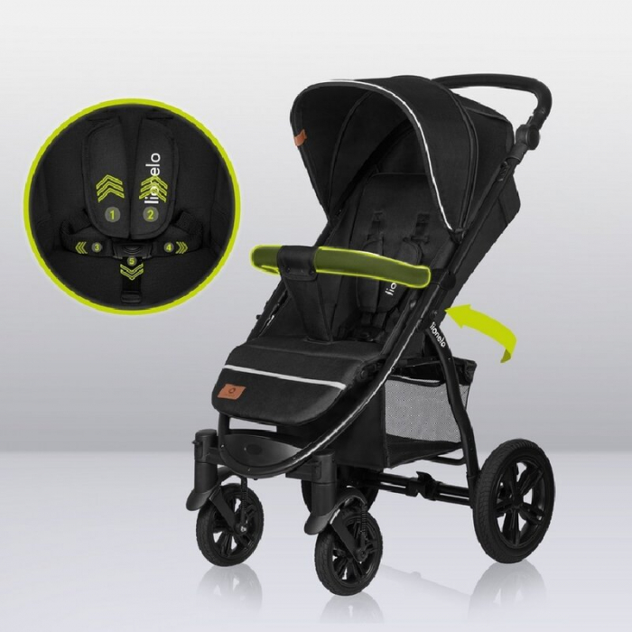 Carucior sport, Lionelo, Annet Tour, De la nastere, Cu capotina impermeabila, Cu filtru UPF 50+, Cu maner reglabil, Plasa de tantari, Suport biberon, Saculet pentru picioare, Pana la 22 kg, Cu certifi [27]
