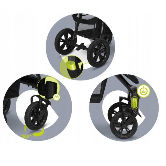Carucior sport, Lionelo, Annet Tour, De la nastere, Cu capotina impermeabila, Cu filtru UPF 50+, Cu maner reglabil, Plasa de tantari, Suport biberon, Saculet pentru picioare, Pana la 22 kg, Cu certifi [35]