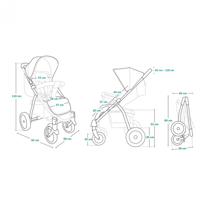 Carucior sport, Lionelo, Annet Tour Lovin, Editie Limitata, De la nastere, Cu capotina impermeabila, Cu filtru UPF 50+, Cu maner reglabil, Plasa de tantari, Suport biberon, Saculet pentru picioare, Pa [31]