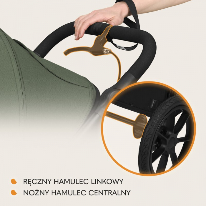 Carucior sport, Lionelo, Azura, Cu 3 roti, Cu baldachin XXL impermeabil, Pliere compacta, Pana la 22 kg, 6-48 luni, Conform cu standardele europene de securitate EN1888-1 si EN1888-2, Verde [36]