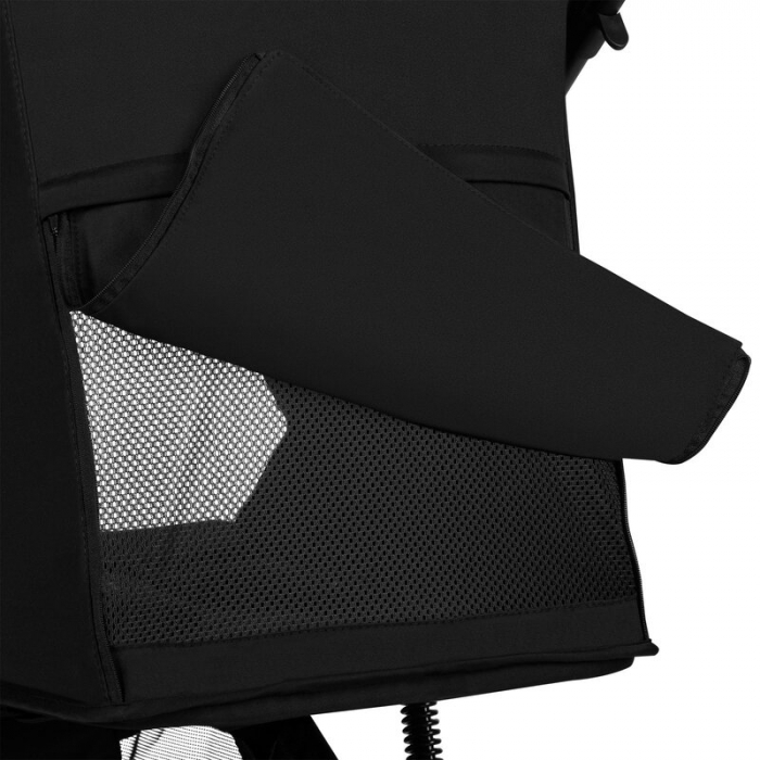Carucior sport, Lionelo, Azura, Cu 3 roti, Cu baldachin XXL impermeabil, Pliere compacta, Pana la 22 kg, 6-48 luni, Conform cu standardele europene de securitate EN1888-1 si EN1888-2, Negru [28]