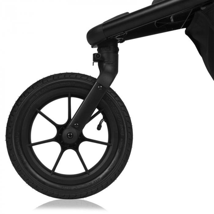 Carucior sport, Lionelo, Azura, Cu 3 roti, Cu baldachin XXL impermeabil, Pliere compacta, Pana la 22 kg, 6-48 luni, Conform cu standardele europene de securitate EN1888-1 si EN1888-2, Negru [24]