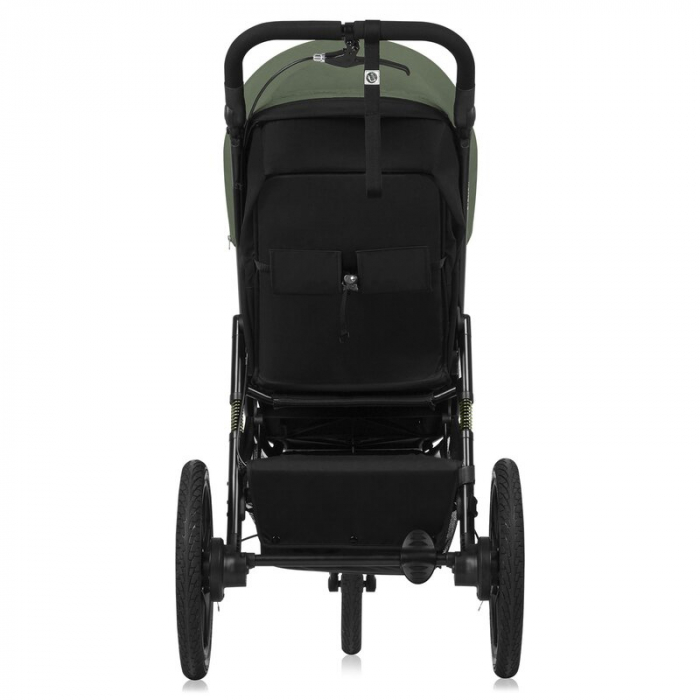Carucior sport, Lionelo, Azura, Cu 3 roti, Cu baldachin XXL impermeabil, Pliere compacta, Pana la 22 kg, 6-48 luni, Conform cu standardele europene de securitate EN1888-1 si EN1888-2, Verde [11]