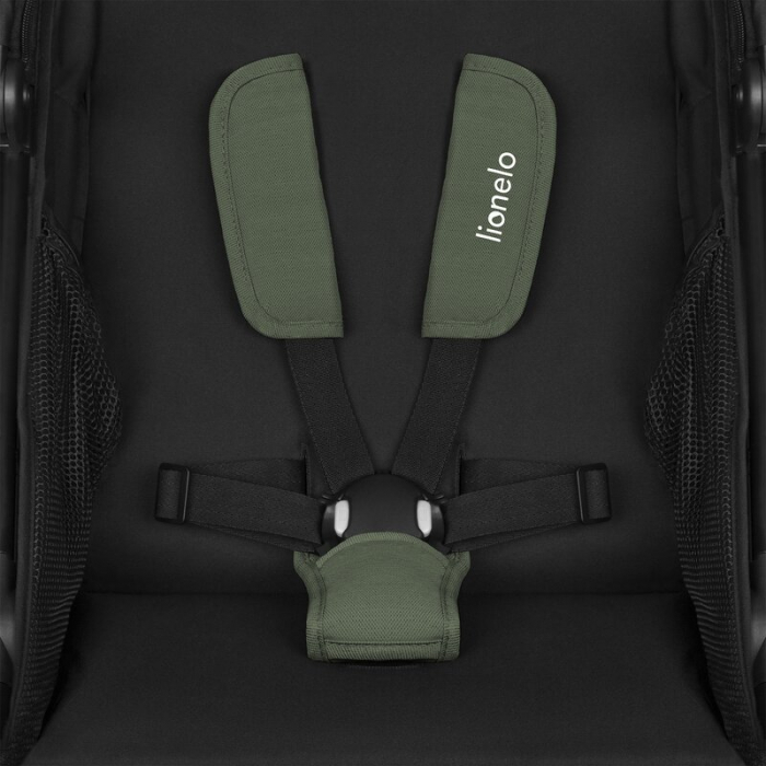 Carucior sport, Lionelo, Azura, Cu 3 roti, Cu baldachin XXL impermeabil, Pliere compacta, Pana la 22 kg, 6-48 luni, Conform cu standardele europene de securitate EN1888-1 si EN1888-2, Verde [13]