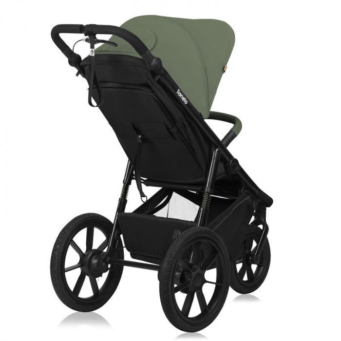 Carucior sport, Lionelo, Azura, Cu 3 roti, Cu baldachin XXL impermeabil, Pliere compacta, Pana la 22 kg, 6-48 luni, Conform cu standardele europene de securitate EN1888-1 si EN1888-2, Verde [10]