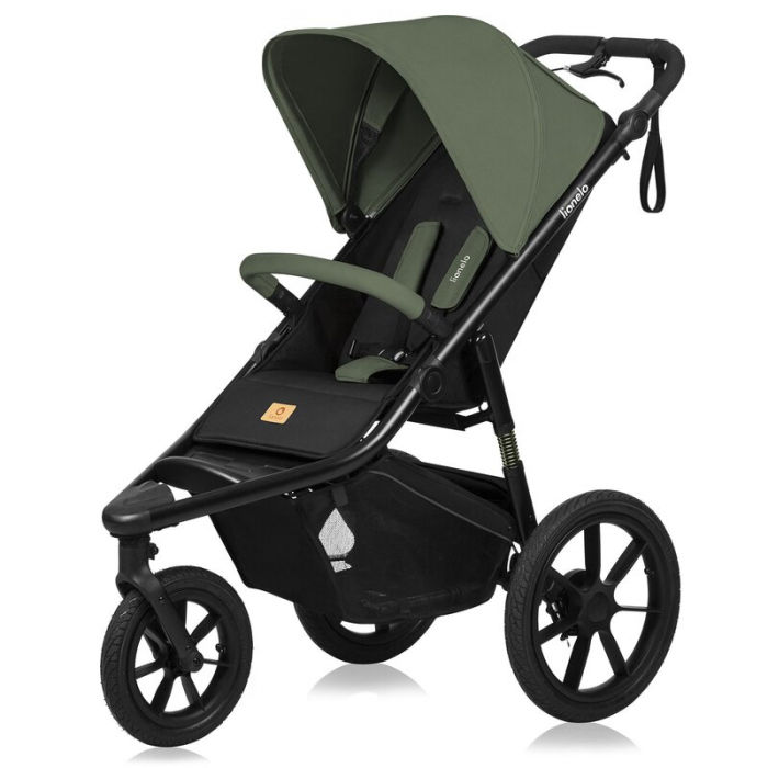 Carucior sport, Lionelo, Azura, Cu 3 roti, Cu baldachin XXL impermeabil, Pliere compacta, Pana la 22 kg, 6-48 luni, Conform cu standardele europene de securitate EN1888-1 si EN1888-2, Verde [3]