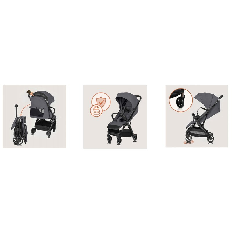 Carucior sport, Lionelo, Bess, Greutate redusa - 7.5 kg, Sustine 22 kg, 6 luni+, Capotina impermeabila, Protectie SPF 50+, Include suport sticla, Pliere cu o singura mana, Compact, Maner pentru transp [31]