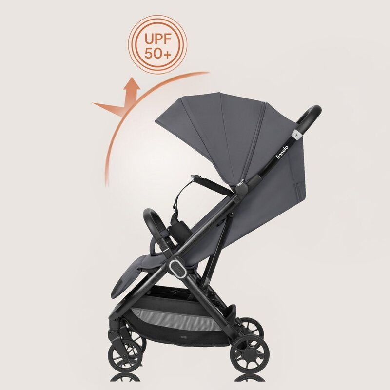 Carucior sport, Lionelo, Bess, Greutate redusa - 7.5 kg, Sustine 22 kg, 6 luni+, Capotina impermeabila, Protectie SPF 50+, Include suport sticla, Pliere cu o singura mana, Compact, Maner pentru transp [25]
