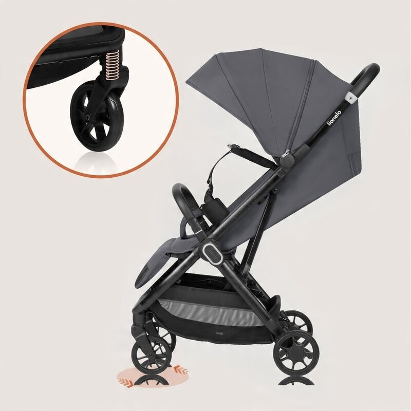 Carucior sport, Lionelo, Bess, Greutate redusa - 7.5 kg, Sustine 22 kg, 6 luni+, Capotina impermeabila, Protectie SPF 50+, Include suport sticla, Pliere cu o singura mana, Compact, Maner pentru transp [27]