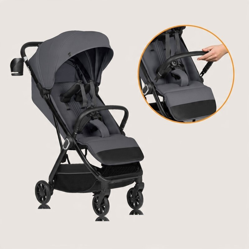 Carucior sport, Lionelo, Bess, Greutate redusa - 7.5 kg, Sustine 22 kg, 6 luni+, Capotina impermeabila, Protectie SPF 50+, Include suport sticla, Pliere cu o singura mana, Compact, Maner pentru transp [24]