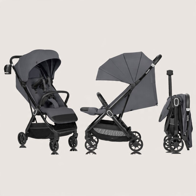 Carucior sport, Lionelo, Bess, Greutate redusa - 7.5 kg, Sustine 22 kg, 6 luni+, Capotina impermeabila, Protectie SPF 50+, Include suport sticla, Pliere cu o singura mana, Compact, Maner pentru transp [3]