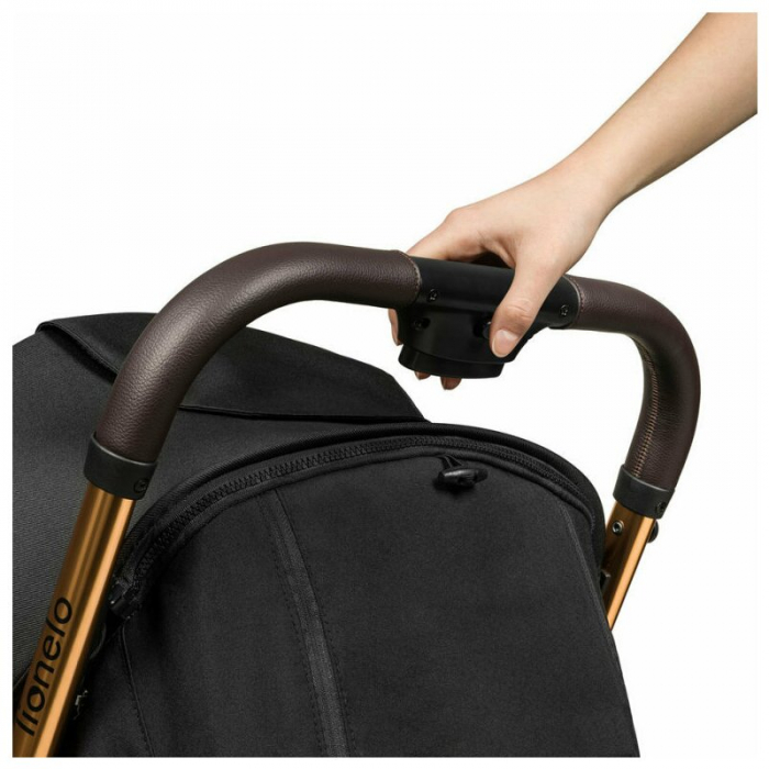 Carucior sport, Lionelo, Cloe, Cu accesorii, Cadru din aluminiu, Pana la 22 kg, Usor, Pliere compacta pentru avion, cu o singura mana, Ideal pentru toate tipurile de suprafete, 6 luni+, Black Onyx [16]