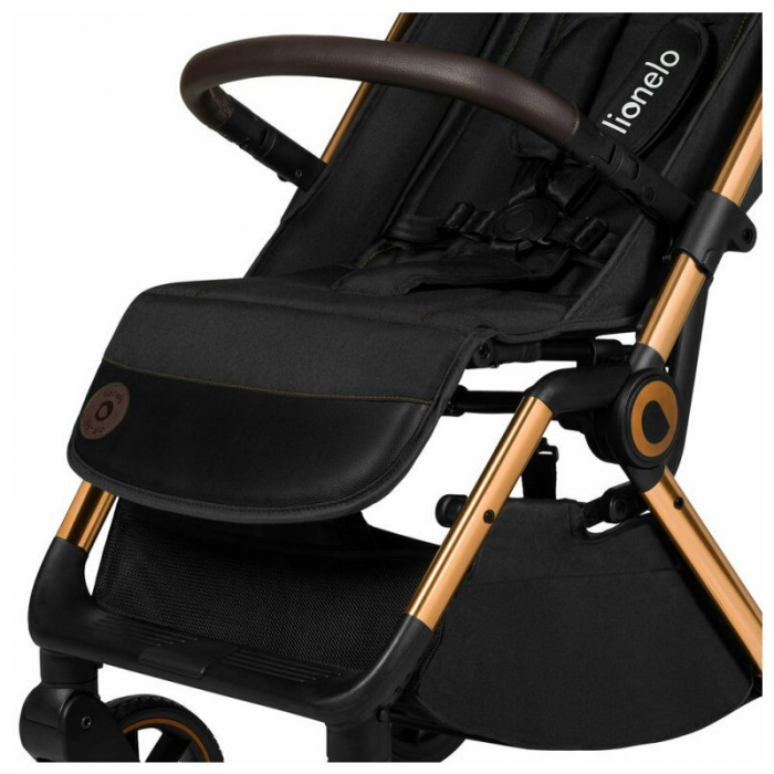 Carucior sport, Lionelo, Cloe, Cu accesorii, Cadru din aluminiu, Pana la 22 kg, Usor, Pliere compacta pentru avion, cu o singura mana, Ideal pentru toate tipurile de suprafete, 6 luni+, Black Onyx [14]
