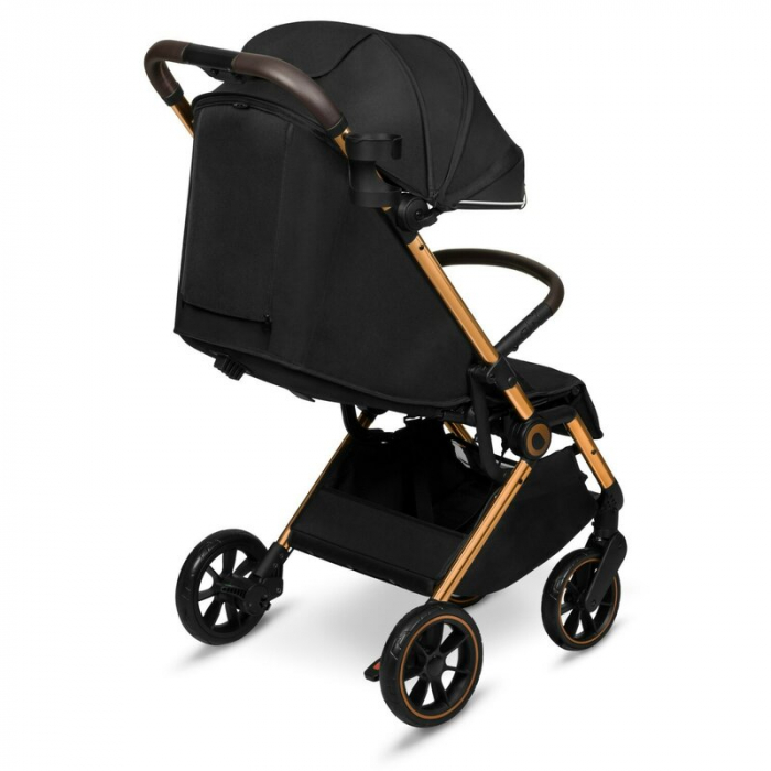 Carucior sport, Lionelo, Cloe, Cu accesorii, Cadru din aluminiu, Pana la 22 kg, Usor, Pliere compacta pentru avion, cu o singura mana, Ideal pentru toate tipurile de suprafete, 6 luni+, Black Onyx [7]