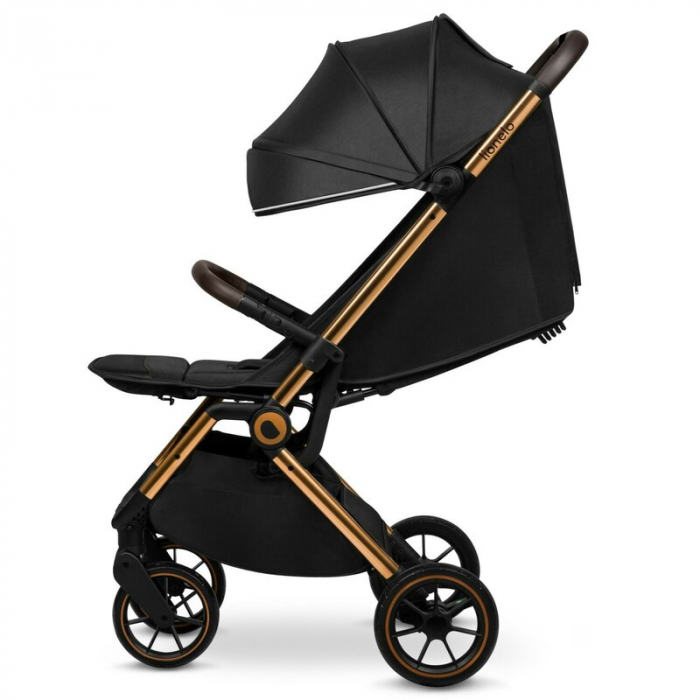 Carucior sport, Lionelo, Cloe, Cu accesorii, Cadru din aluminiu, Pana la 22 kg, Usor, Pliere compacta pentru avion, cu o singura mana, Ideal pentru toate tipurile de suprafete, 6 luni+, Black Onyx [5]