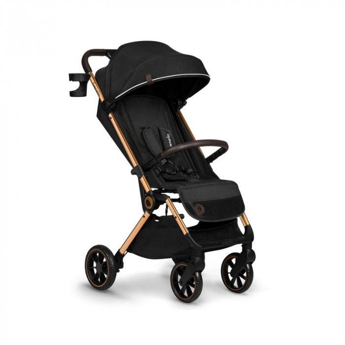 Carucior sport, Lionelo, Cloe, Cu accesorii, Cadru din aluminiu, Pana la 22 kg, Usor, Pliere compacta pentru avion, cu o singura mana, Ideal pentru toate tipurile de suprafete, 6 luni+, Black Onyx [1]