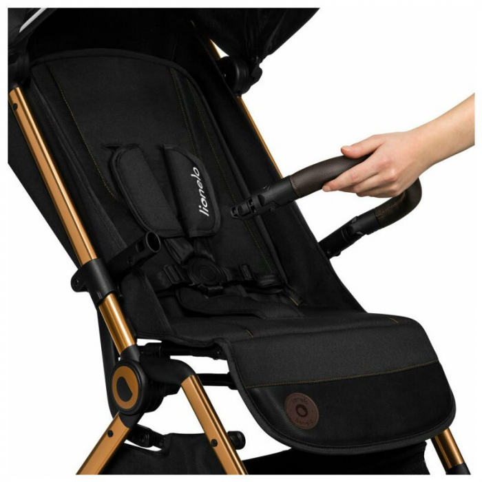 Carucior sport, Lionelo, Cloe, Cu accesorii, Cadru din aluminiu, Pana la 22 kg, Usor, Pliere compacta pentru avion, cu o singura mana, Ideal pentru toate tipurile de suprafete, 6 luni+, Black Onyx [15]
