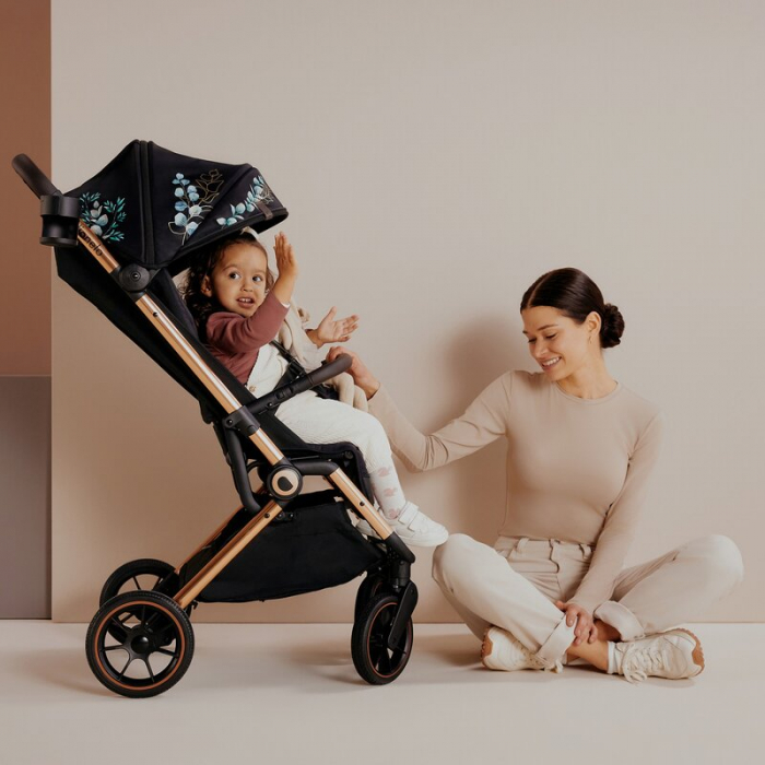 Carucior sport, Lionelo, Cloe, Golden Moments, Editie limitata, Cu accesorii, Cadru din aluminiu, Pana la 22 kg, Usor, Pliere compacta pentru avion, cu o singura mana, Ideal pentru toate tipurile de s [6]