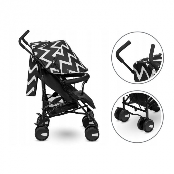 Carucior sport, Lionelo, Elia Oslo, Cu plasa de tantari, Conform cu standardul european de securitate EN1888-1, Negru [13]