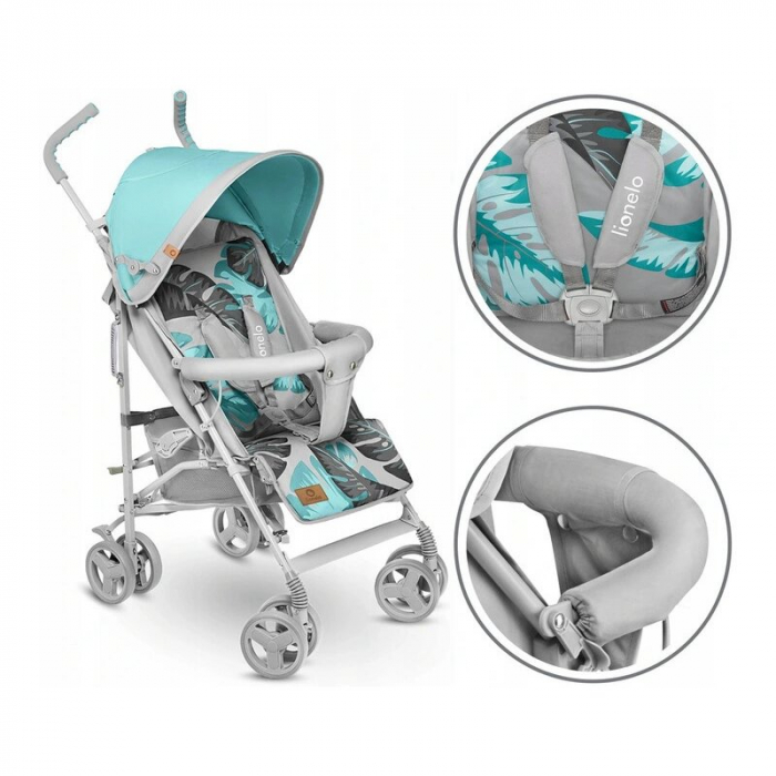Carucior sport, Lionelo, Elia Tropical, Cu plasa de tantari, Conform cu standardul european de securitate EN1888-1, Turcoaz [11]
