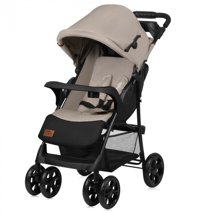 Carucior sport, Lionelo, Emma Plus, Cu tavita, 2 Suporturi pentru pahar, Geanta accesorii, Conform cu standardul european de securitate EN1888-1, Bej [16]