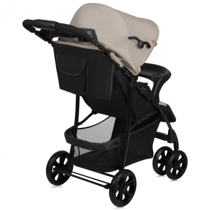 Carucior sport, Lionelo, Emma Plus, Cu tavita, 2 Suporturi pentru pahar, Geanta accesorii, Conform cu standardul european de securitate EN1888-1, Bej [8]