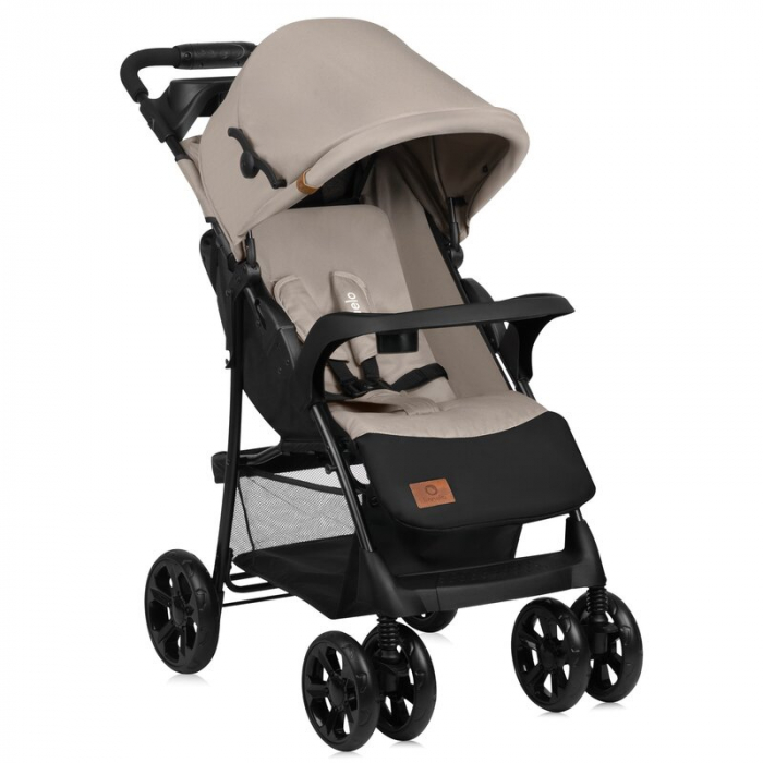 Carucior sport, Lionelo, Emma Plus, Cu tavita, 2 Suporturi pentru pahar, Geanta accesorii, Conform cu standardul european de securitate EN1888-1, Bej [1]