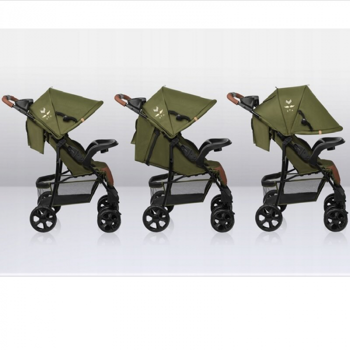 Carucior sport, Lionelo, Emma Plus, Cu tavita, 2 Suporturi pentru pahar, Geanta accesorii, Conform cu standardul european de securitate EN1888-1, Forest Green [25]