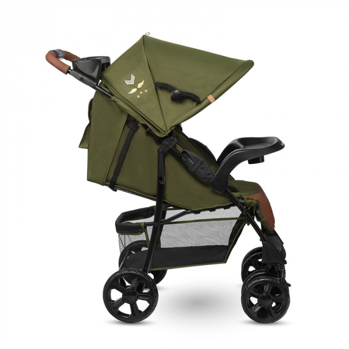 Carucior sport, Lionelo, Emma Plus, Cu tavita, 2 Suporturi pentru pahar, Geanta accesorii, Conform cu standardul european de securitate EN1888-1, Forest Green [7]