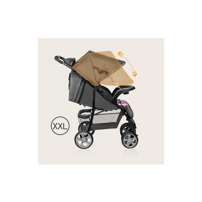 Carucior sport, Lionelo, Emma Plus, Cu tavita, 2 Suporturi pentru pahar, Geanta accesorii, Conform cu standardul european de securitate EN1888-1, Pink Scandi [31]