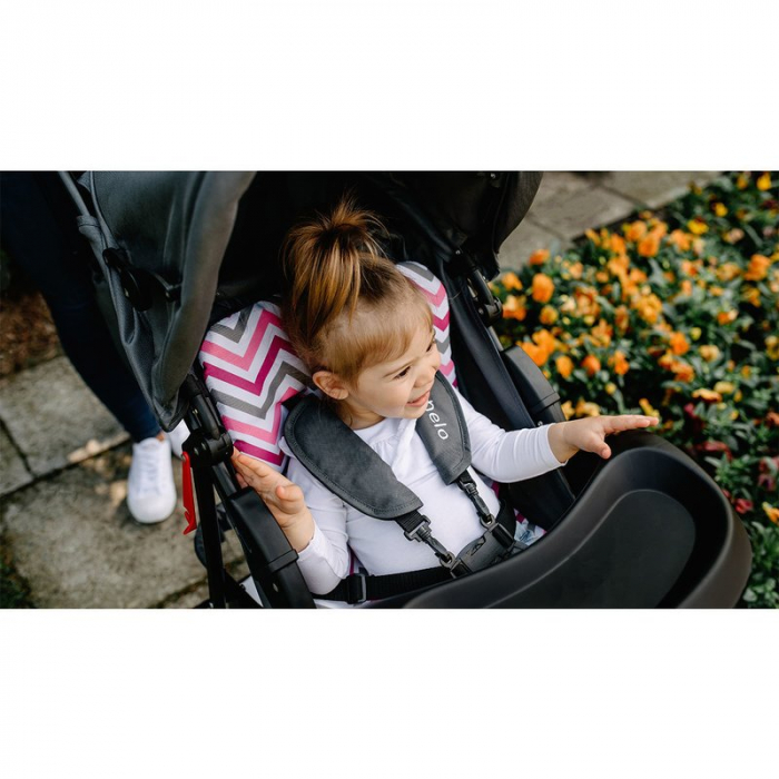 Carucior sport, Lionelo, Emma Plus, Cu tavita, 2 Suporturi pentru pahar, Geanta accesorii, Conform cu standardul european de securitate EN1888-1, Pink Scandi [22]