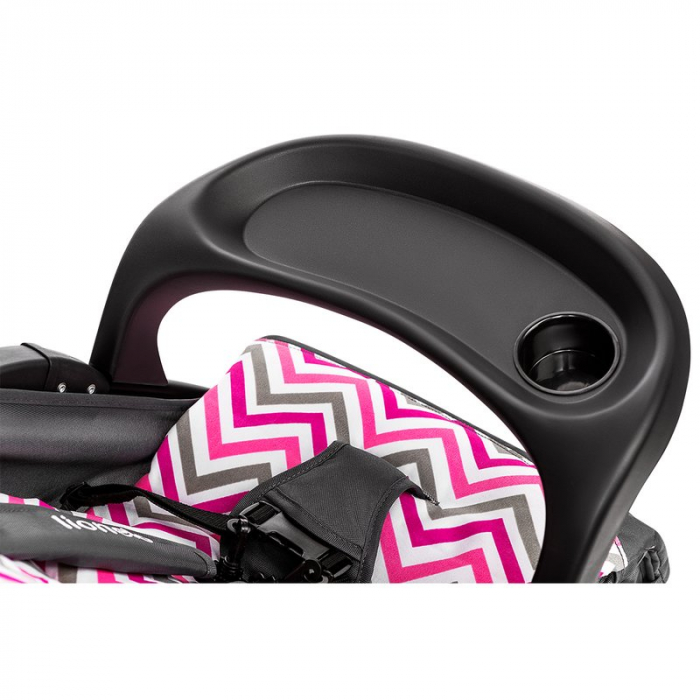 Carucior sport, Lionelo, Emma Plus, Cu tavita, 2 Suporturi pentru pahar, Geanta accesorii, Conform cu standardul european de securitate EN1888-1, Pink Scandi [12]