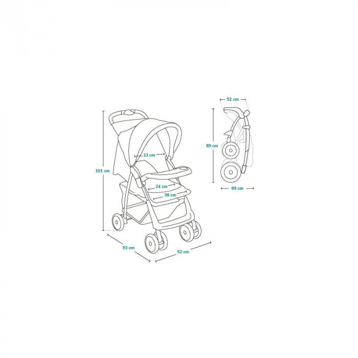 Carucior sport, Lionelo, Emma Plus, Cu tavita, 2 Suporturi pentru pahar, Geanta accesorii, Conform cu standardul european de securitate EN1888-1, Roz [22]