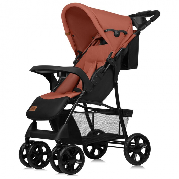 Carucior sport, Lionelo, Emma Plus, Cu tavita, 2 Suporturi pentru pahar, Geanta accesorii, Conform cu standardul european de securitate EN1888-1, Roz [17]