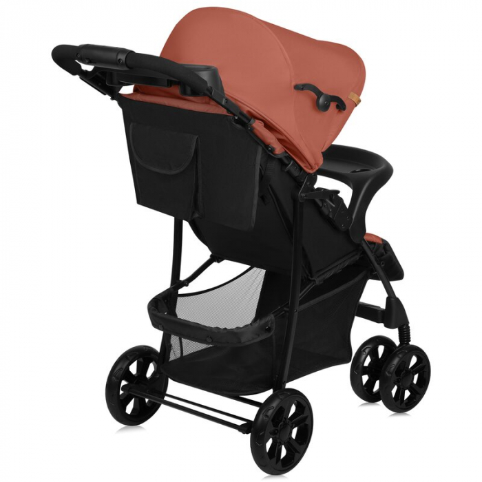 Carucior sport, Lionelo, Emma Plus, Cu tavita, 2 Suporturi pentru pahar, Geanta accesorii, Conform cu standardul european de securitate EN1888-1, Roz [8]