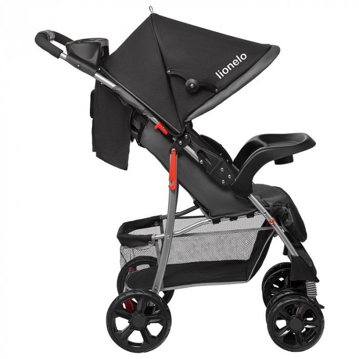 Carucior sport, Lionelo, Emma Plus, Cu tavita, 2 Suporturi pentru pahar, Geanta accesorii, Conform cu standardul european de securitate EN1888-1, Stone [9]