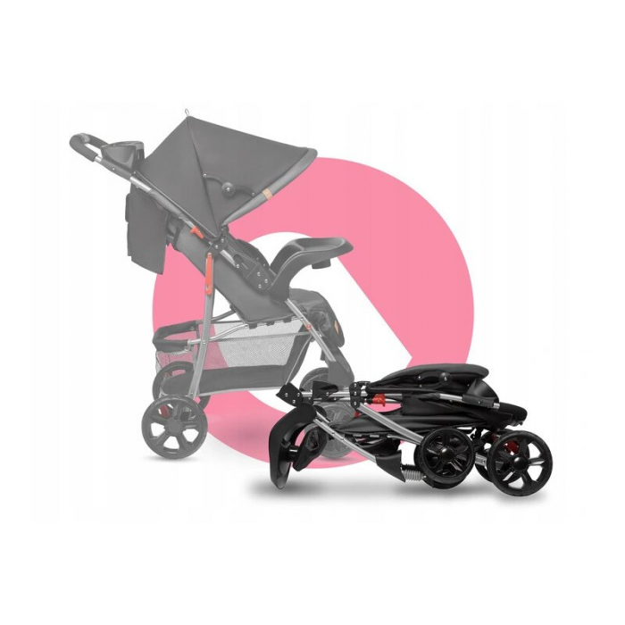 Carucior sport, Lionelo, Emma Plus, Cu tavita, 2 Suporturi pentru pahar, Geanta accesorii, Conform cu standardul european de securitate EN1888-1, Stone [20]