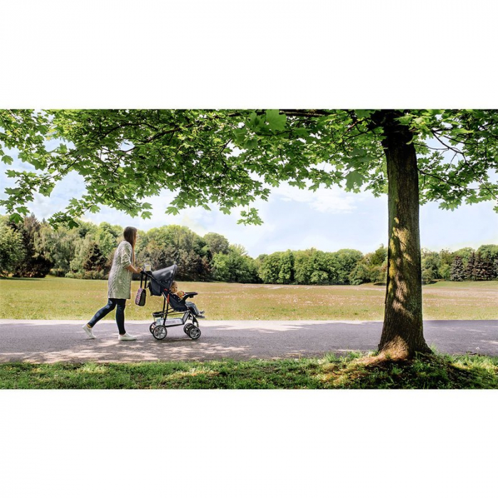 Carucior sport, Lionelo, Emma Plus, Cu tavita, 2 Suporturi pentru pahar, Geanta accesorii, Conform cu standardul european de securitate EN1888-1, Stone [37]
