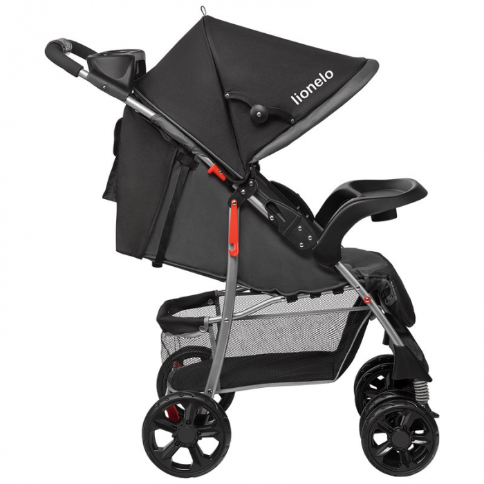 Carucior sport, Lionelo, Emma Plus, Cu tavita, 2 Suporturi pentru pahar, Geanta accesorii, Conform cu standardul european de securitate EN1888-1, Stone [5]
