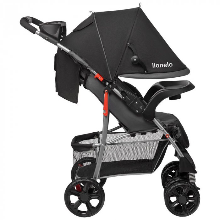 Carucior sport, Lionelo, Emma Plus, Cu tavita, 2 Suporturi pentru pahar, Geanta accesorii, Conform cu standardul european de securitate EN1888-1, Stone [6]