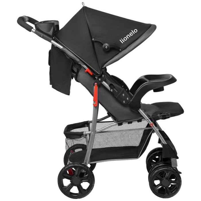 Carucior sport, Lionelo, Emma Plus, Cu tavita, 2 Suporturi pentru pahar, Geanta accesorii, Conform cu standardul european de securitate EN1888-1, Stone [8]