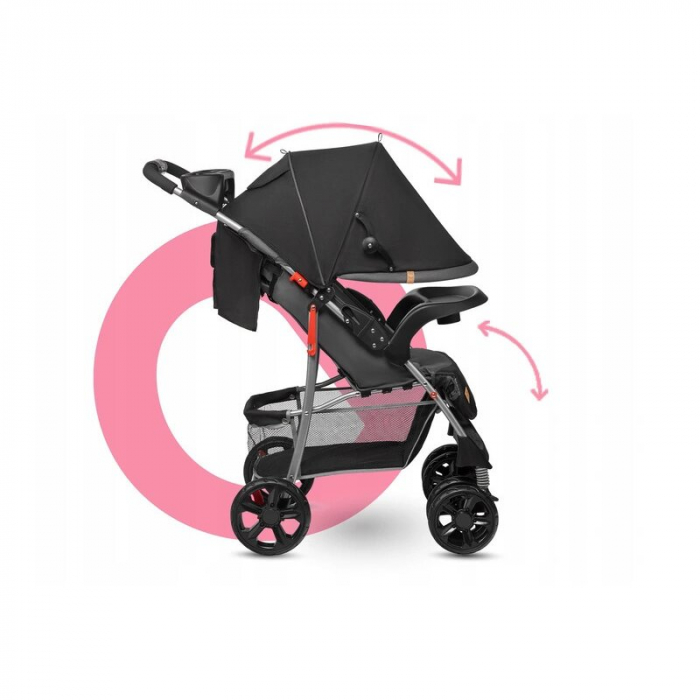 Carucior sport, Lionelo, Emma Plus, Cu tavita, 2 Suporturi pentru pahar, Geanta accesorii, Conform cu standardul european de securitate EN1888-1, Stone [18]