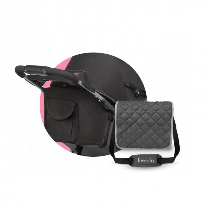 Carucior sport, Lionelo, Emma Plus, Cu tavita, 2 Suporturi pentru pahar, Geanta accesorii, Conform cu standardul european de securitate EN1888-1, Stone [19]