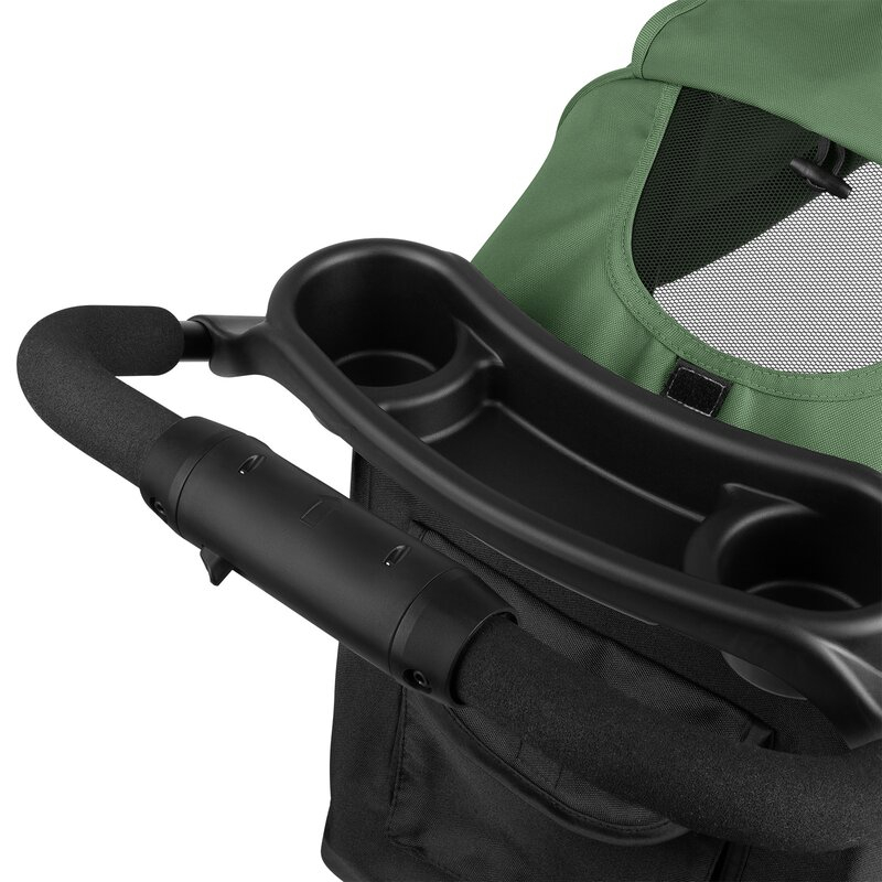 Carucior sport, Lionelo, Emma Plus, Cu tavita, 2 Suporturi pentru pahar, Geanta accesorii, Conform cu standardul european de securitate EN1888-1, Verde [13]