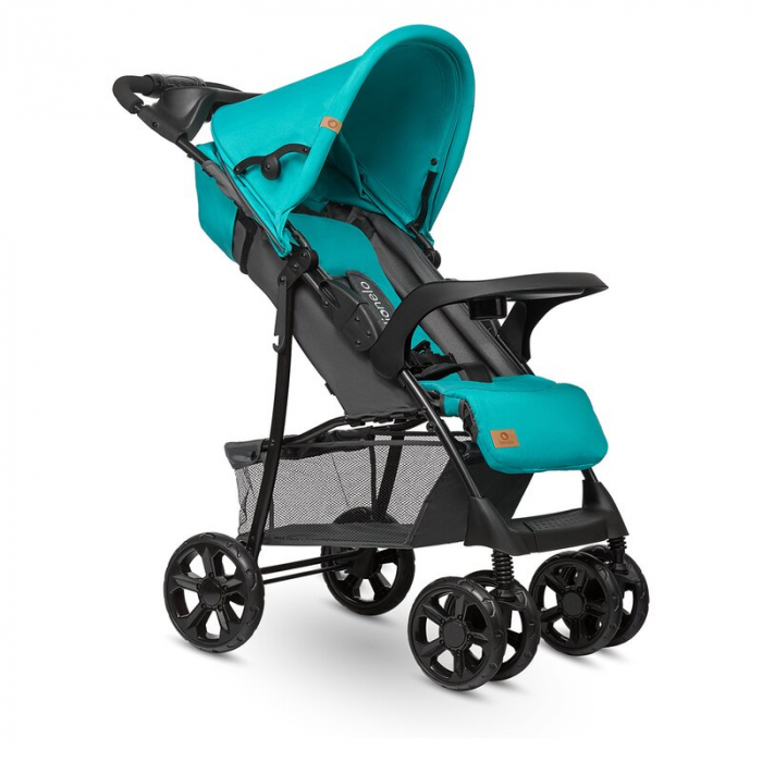 Carucior sport, Lionelo, Emma Plus, Cu tavita, 2 Suporturi pentru pahar, Geanta accesorii, Conform cu standardul european de securitate EN1888-1, Vivid Turquoise [5]